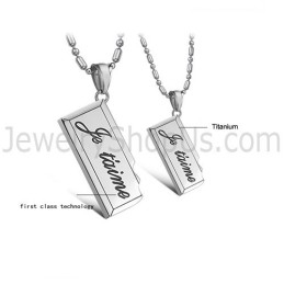Titanium Silver Lovers Pendants With Free Chains C624
