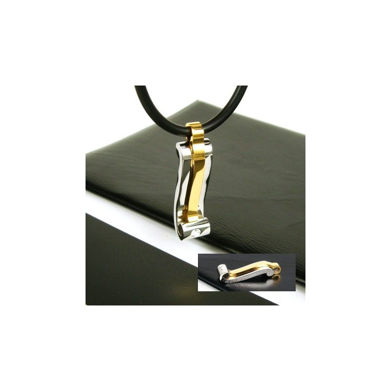 Cool Man Strip Gemstone Titanium Steel Necklace Pendant Cool Man Strip Gemstone Titanium Steel Necklace Pendant