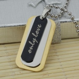 Man 3 Layer Pure Titanium Pendant Necklace Gift Free Chain