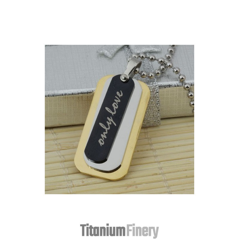 Man 3 Layer Pure Titanium Pendant Necklace Gift Free Chain Man 3 Layer Pure Titanium Pendant Necklace Gift Free Chain