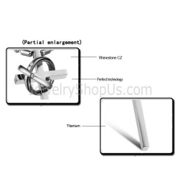 Titanium Silver Cross Lovers Pendants With Rhinestones And Free Chains Gx724