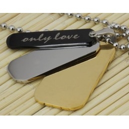 Man 3 Layer Pure Titanium Pendant Necklace Gift Free Chain