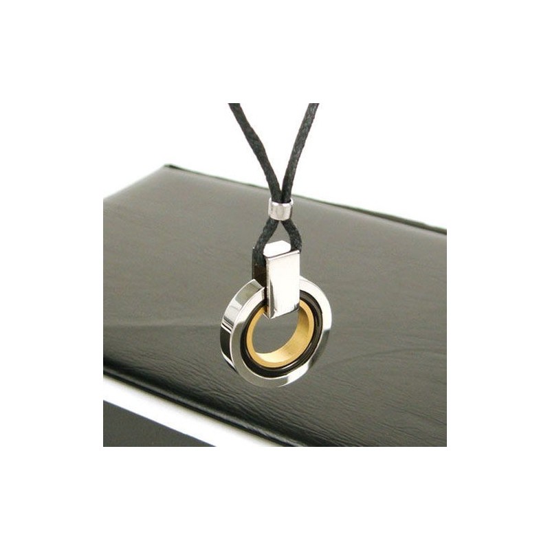 Man 3 Hoop 3 Color Pure Titanium Pendant Necklace Free Chain
