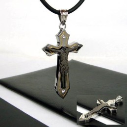 Man Juses Cross Titanium Steel Pendant(Free Chain)