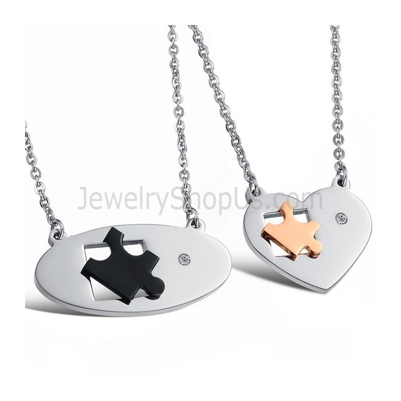 Titanium Ellipse And Sweetheart Lovers Pendants With Rhinestones And Free Chains C732 Titanium Ellipse And Sweetheart Lovers Pendants With Rhinestones And Free Chains C732
