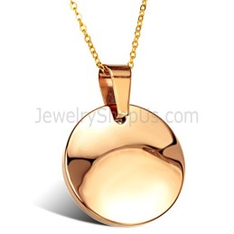 Rose-Gold High Polish Tungsten Pendant Wx720