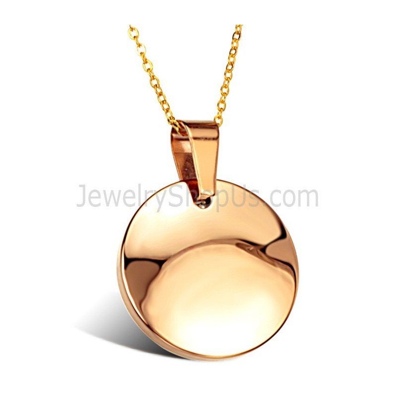Rose-Gold High Polish Tungsten Pendant Wx720 Rose-Gold High Polish Tungsten Pendant Wx720