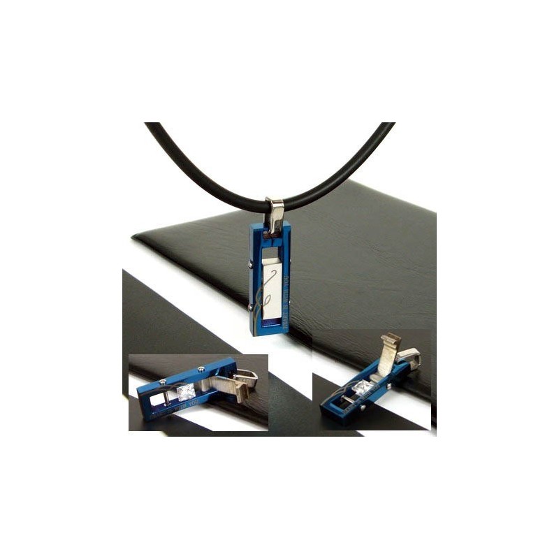Man Changeable Strip Gemstone Pure Titanium Pendant Man Changeable Strip Gemstone Pure Titanium Pendant