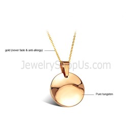 Rose-Gold High Polish Tungsten Pendant Wx720