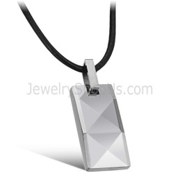 Tungsten Silver Intricate Multifaceted Design Pendant C630