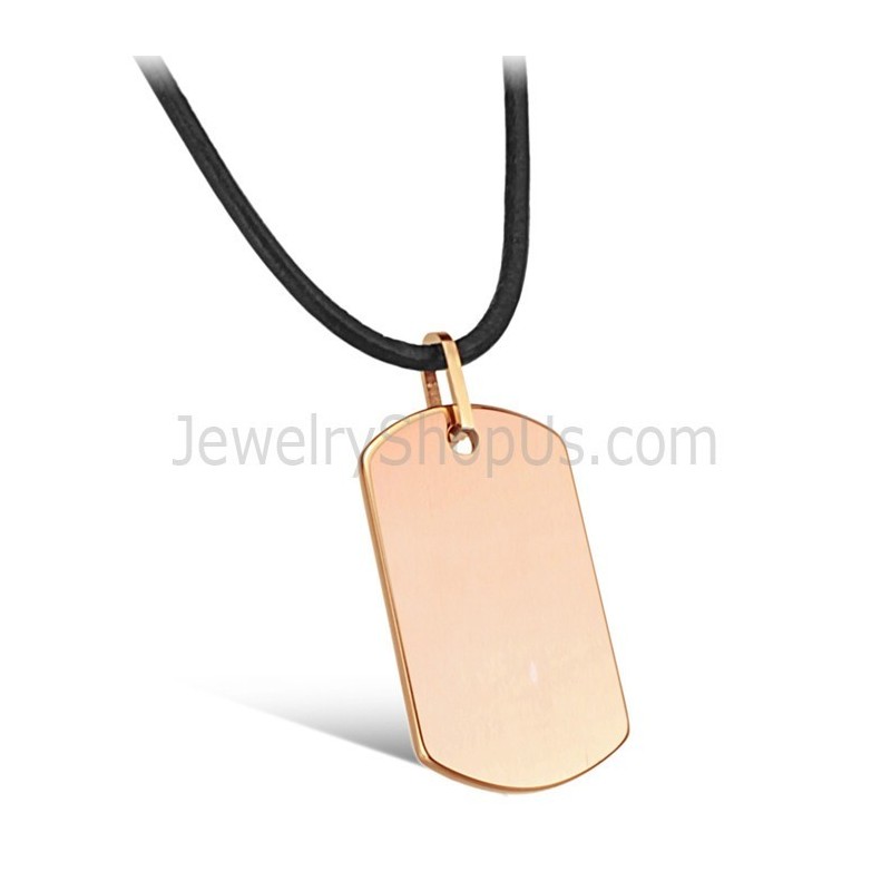 Rose Gold Tungsten Tag Pendant C633 Rose Gold Tungsten Tag Pendant C633