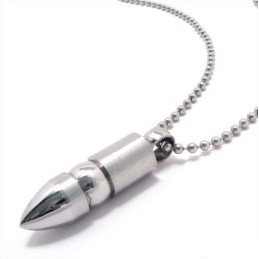 Noble Man Solid Bullet Pure Titanium Necklace Pendant