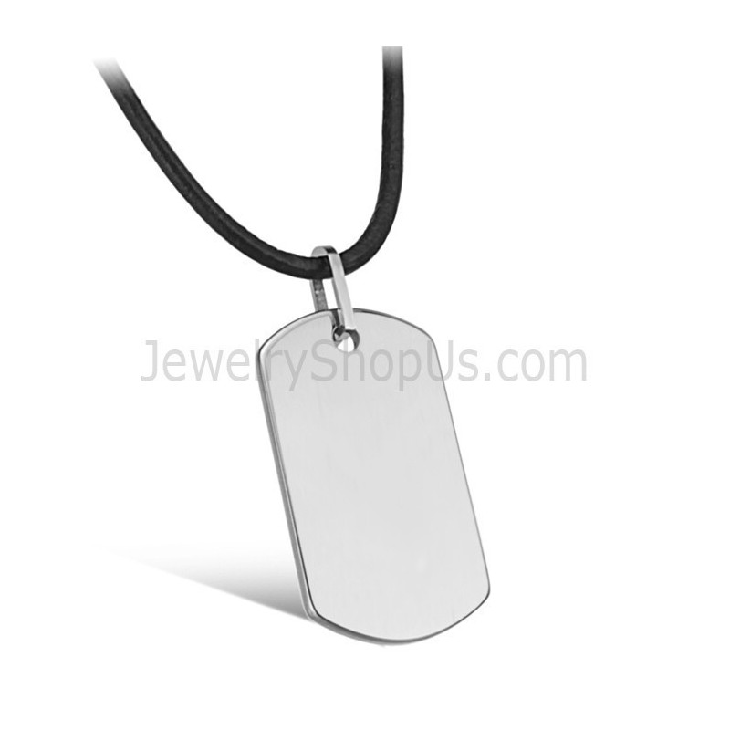 Silver Tungsten Tag Pendant C633