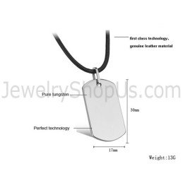 Silver Tungsten Tag Pendant C633