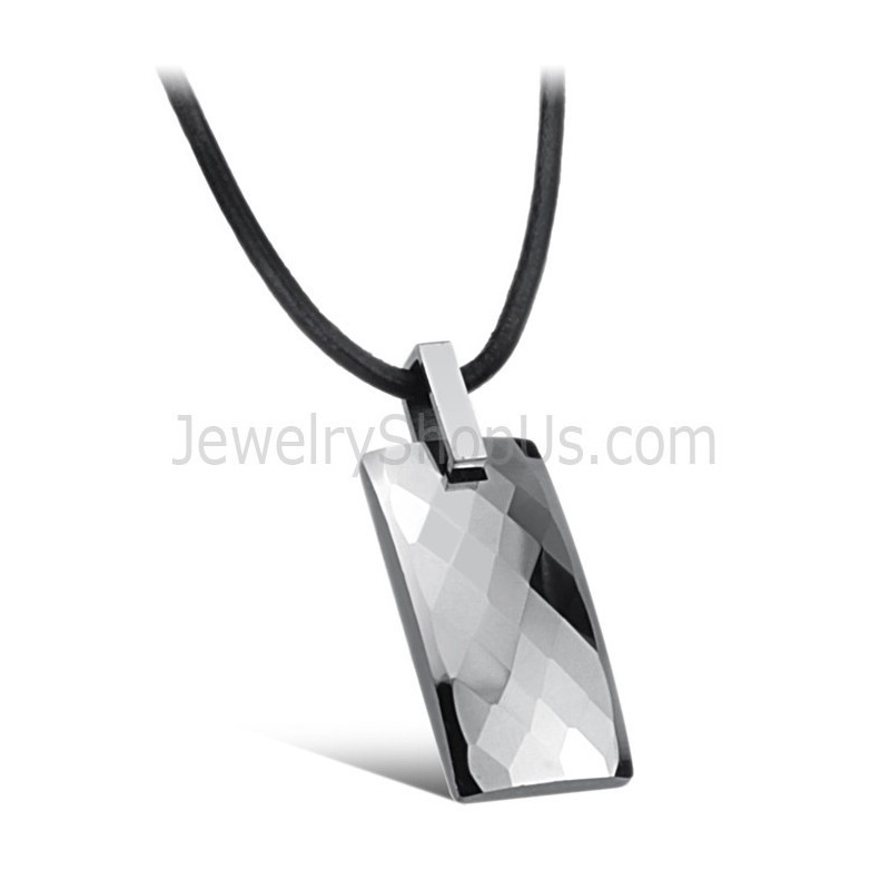 Tungsten Silver High Polish Pendant C632