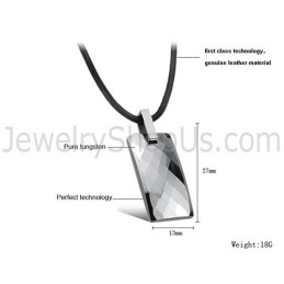 Tungsten Silver High Polish Pendant C632