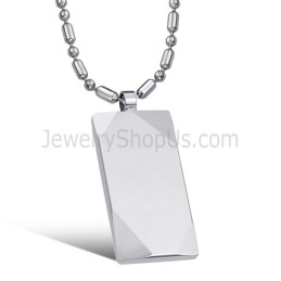 Rectangle Tungsten Silver Pendant C638