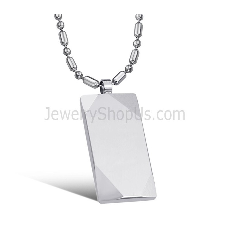 Rectangle Tungsten Silver Pendant C638 Rectangle Tungsten Silver Pendant C638