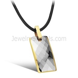 Tungsten Intricate Multifaceted Design Pendant With Plating 18K Gold C632