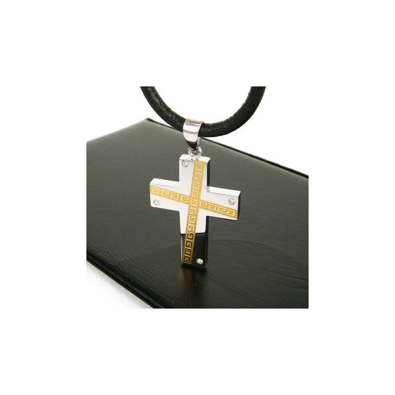 Cool Man Cross Gemstone-Pure Titanium Pendant