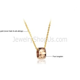 Rose-Gold Tungsten Intricate Multifaceted Design Pendant Wx718
