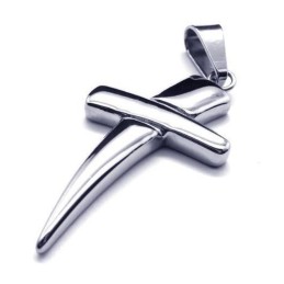 Cool Man Cross Pure Titanium Cross Pendant Necklace