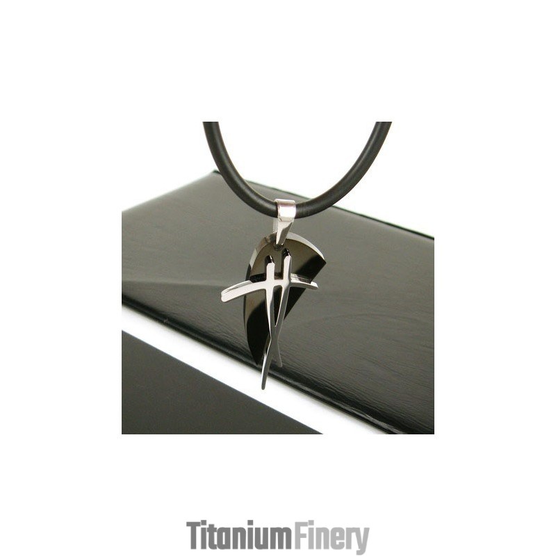 Sutra Man Black Symbol Titanium Steel Pendant Necklace Gift Sutra Man Black Symbol Titanium Steel Pendant Necklace Gift