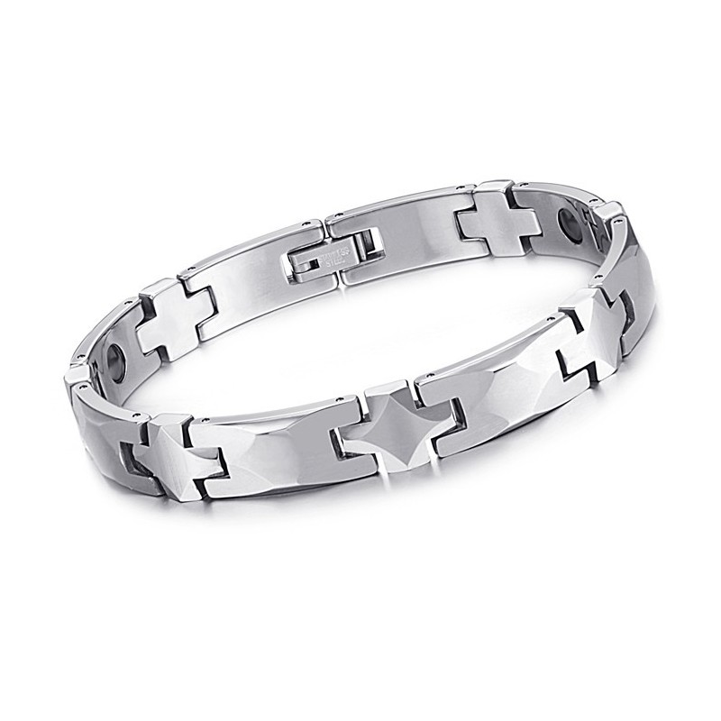 Healthy High Polish Tungsten Bracelet With Energy Magnetic Stone C938 Healthy High Polish Tungsten Bracelet With Energy Magnetic Stone C938