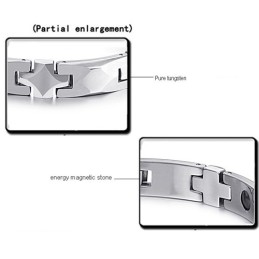 Healthy High Polish Tungsten Bracelet With Energy Magnetic Stone C938