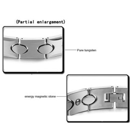 Tungsten Silver Bracelet With Energy Magnetic Stone C944