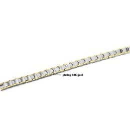 Tungsten Silver Wheat Link Bracelet With Plating 18K Gold C933