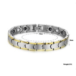 Tungsten Silver Wheat Link Bracelet With Plating 18K Gold C933