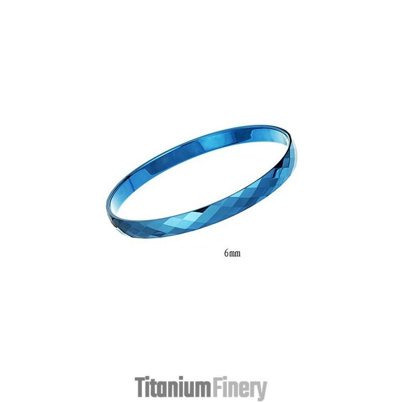 Tungsten Blue Intricate Multifaceted Design Couple Bangles C891