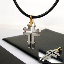 Unique Man Cross Titanium Steel Necklace Pendant