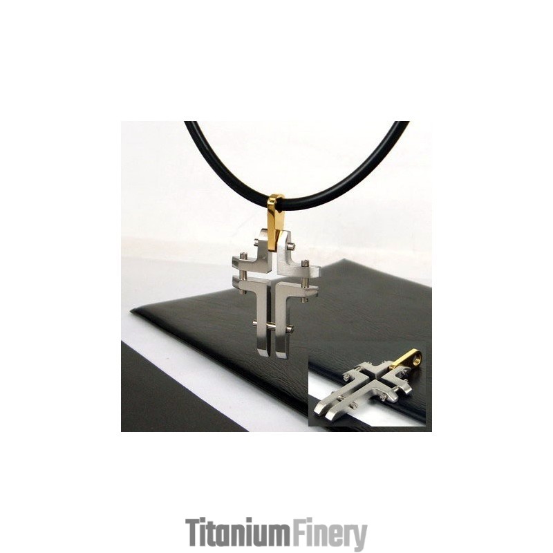 Unique Man Cross Titanium Steel Necklace Pendant