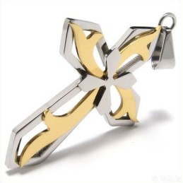 Noble Man 3 Layer 3 Cross Pure Titanium Pendant