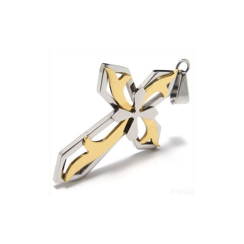 Noble Man 3 Layer 3 Cross Pure Titanium Pendant