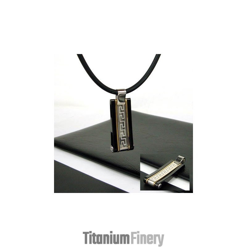 Cool Man Unique Glyph Strip Titanium Steel Necklace Pendant Cool Man Unique Glyph Strip Titanium Steel Necklace Pendant