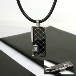Unique Man Gemstone Pure Titanium Necklace Pendant Gift