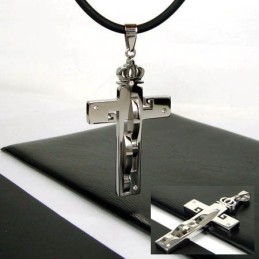 Noble Man Crown Cross Titanium Steel Pendant