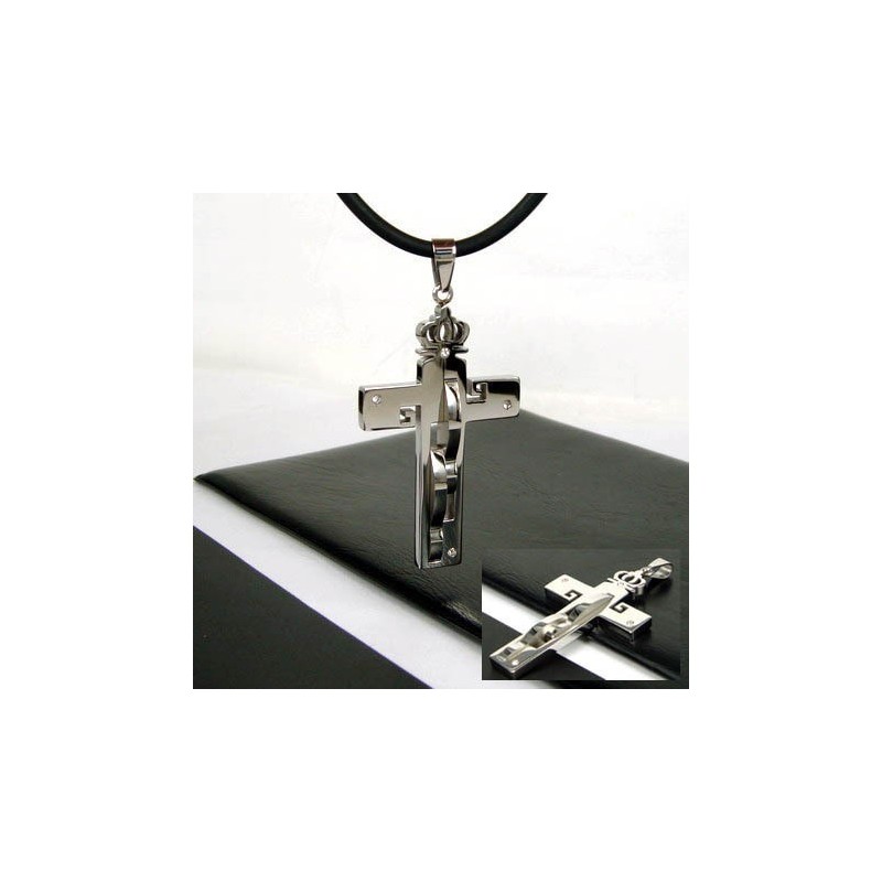 Noble Man Crown Cross Titanium Steel Pendant Noble Man Crown Cross Titanium Steel Pendant
