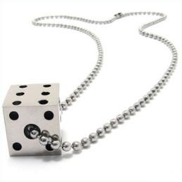 Cool Man Solid Dice Pure Titanium Necklace Pendant