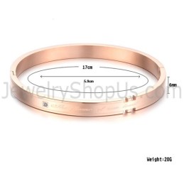 Tatanium Rose Gold Couple Bangles With Rhinestones C710