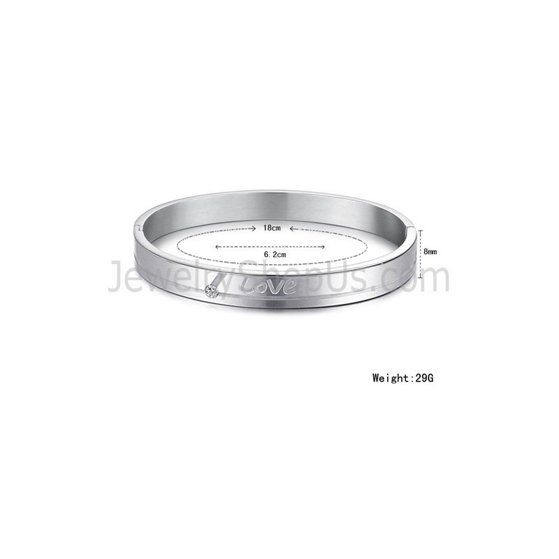 Tatanium "Love" Couple Bangles With Rhinestones C874 Tatanium "Love" Couple Bangles With Rhinestones C874