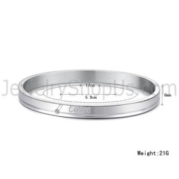 Tatanium "Love" Couple Bangles With Rhinestones C874