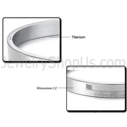 Tatanium "Endless Love" Couple Bangles With Rhinestones C870