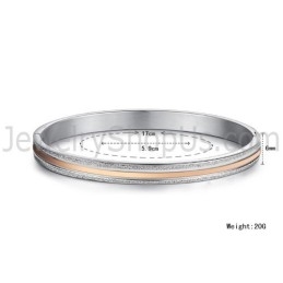 Tatanium Rose Gold And Black Couple Bangles C869