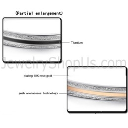 Tatanium Rose Gold And Black Couple Bangles C869