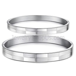 Tatanium Simple-Grid Couple Bangles C855