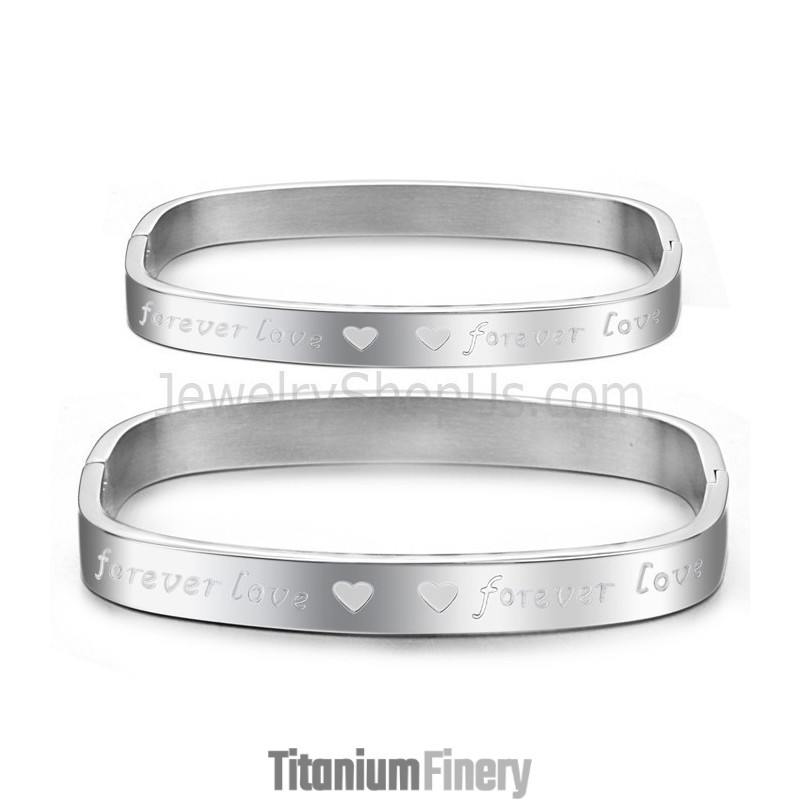 Tatanium Square "Foreverlove" Couple Bangles C865 Tatanium Square "Foreverlove" Couple Bangles C865